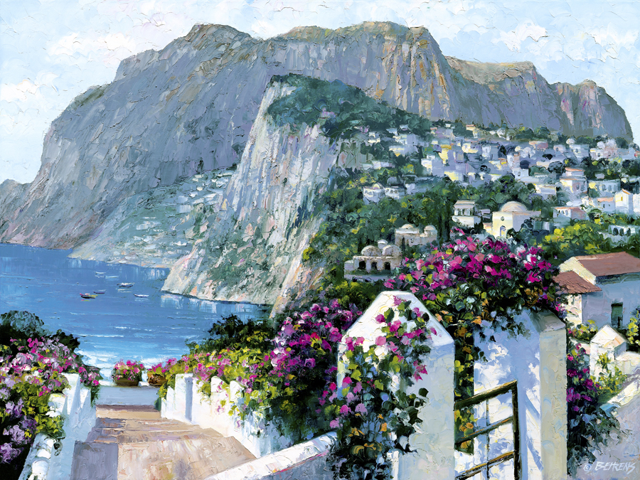The Hllls Of Capri By Artist Howard Behrens