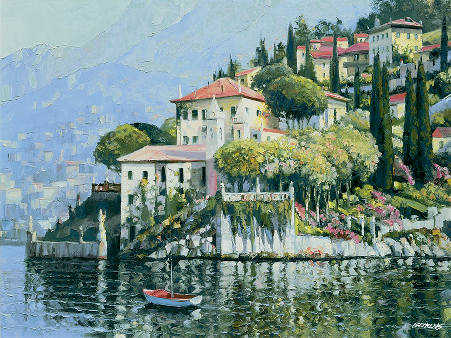 Hills Of Lake Como By Artist Howard Behrens