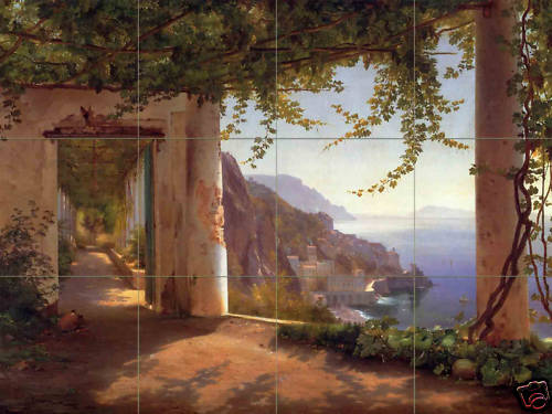 Amalfi Coast Tile Mural - Tile Mural Creative Arts
