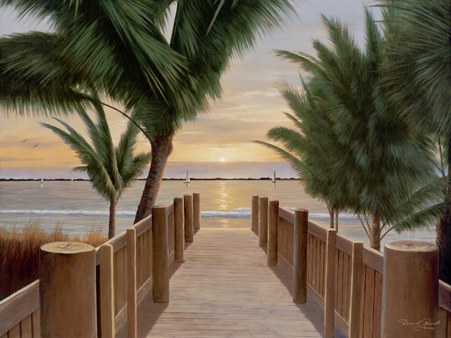 Palm Promenade By Artist Diane Romanello