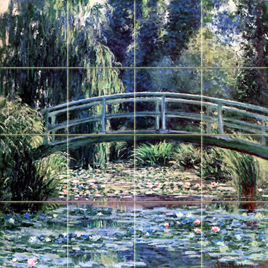 Waterlies By Monet - Tile Mural Creative Arts