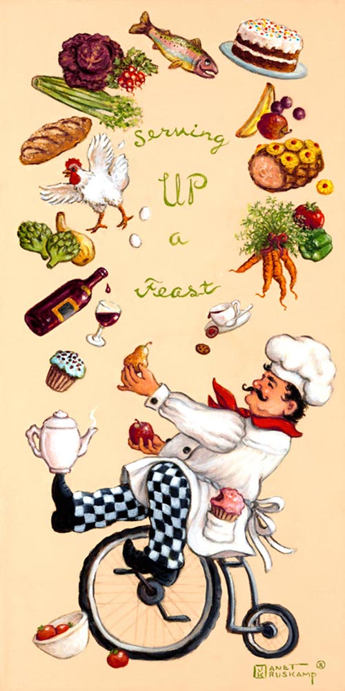 Chef Serving Up A Feast - Tile Mural Creative Arts