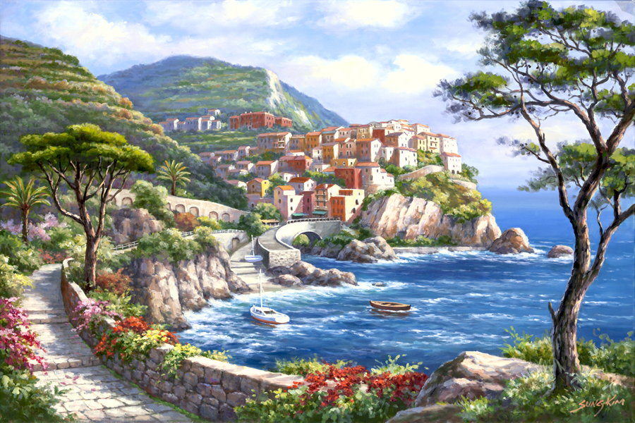 Enclave Harbor By Sung Kim - Tile Mural Creative Arts