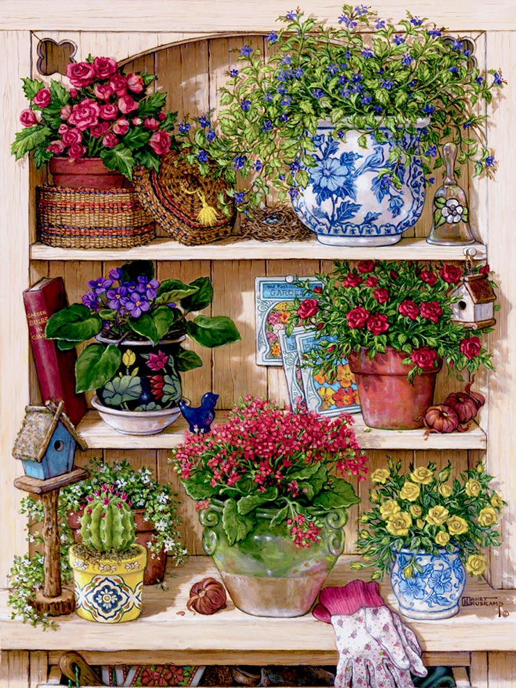 Flower Cupboard By Artist Janet Krustkamp