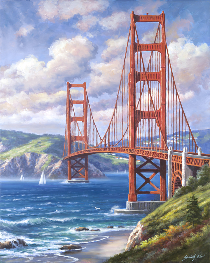 Golden Gate By Sung Kim - Tile Mural Creative Arts