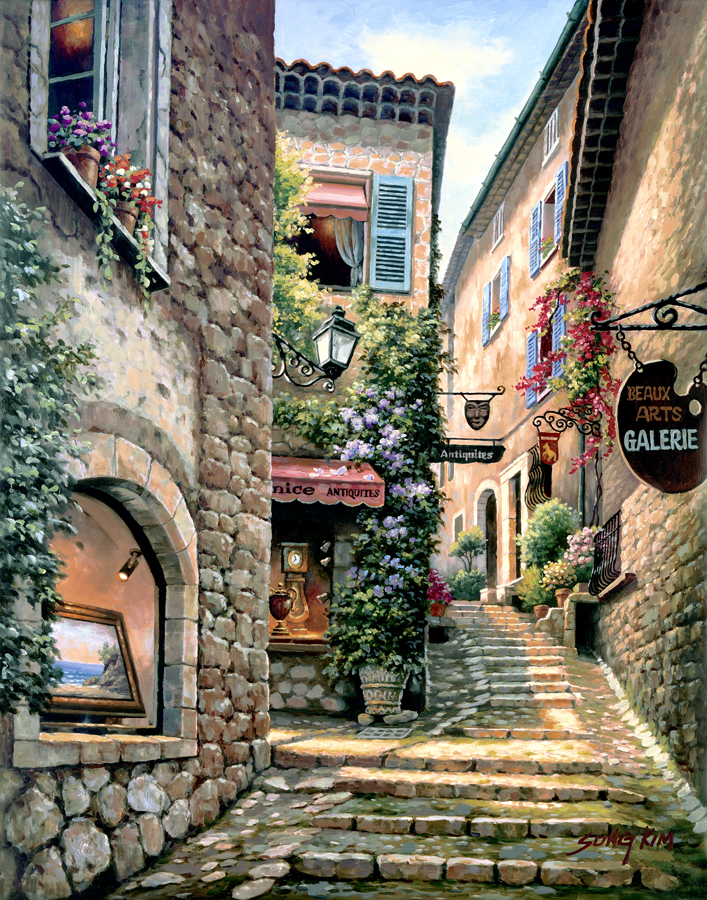 The Italian Street Scene By Artist Sung Kim