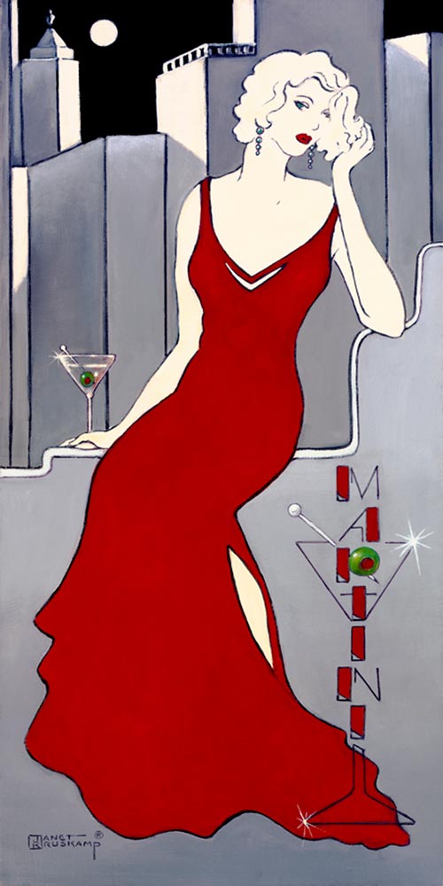 La Dame En Rouge By Artist Janet Kruskamp