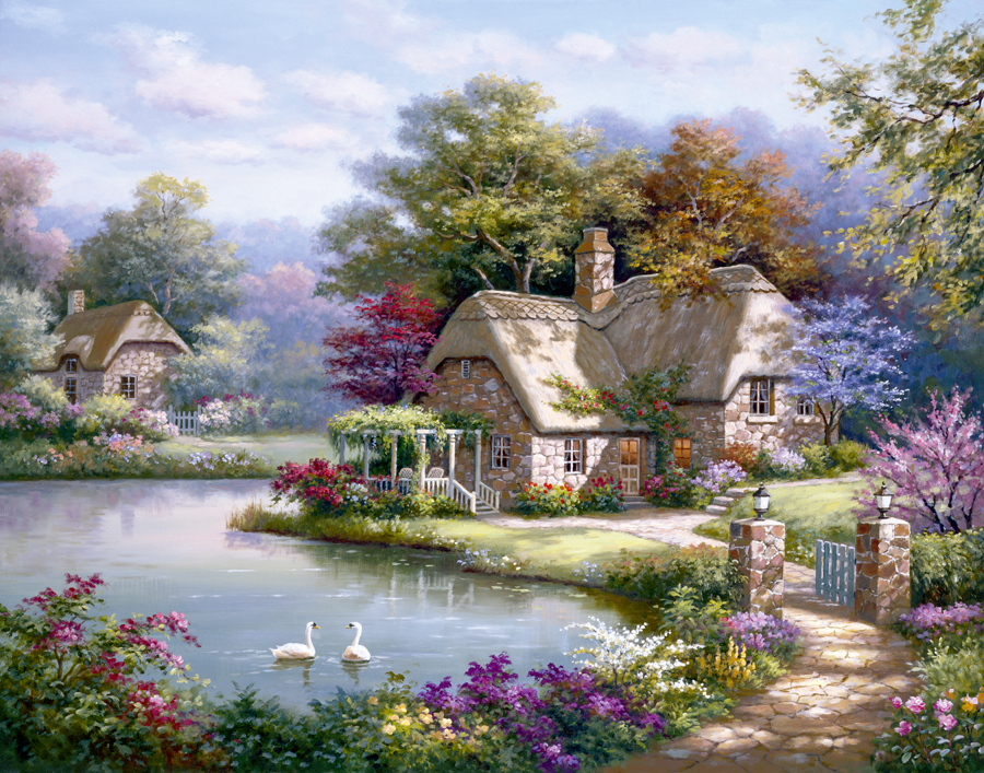The Swan Cottage By Artist Sung Kim23748