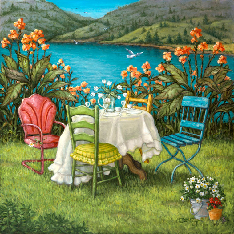 Table For Four By Artist Janet Krustkamp
