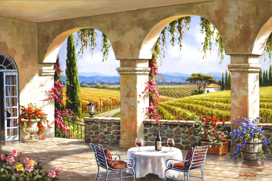 The Wine Country Terrace By Artist Sung Kim