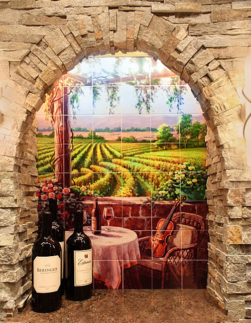 The Wine Cellar - Tile Mural Creative Arts