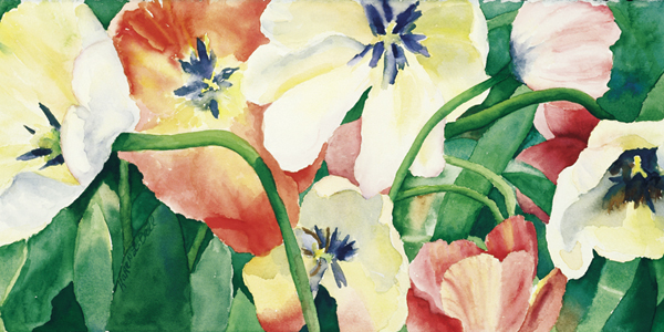 The Glorious Tulips By Artist Karen Bell